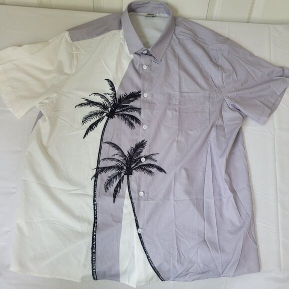 Hardaddy Men’s XXL Hawaiian Shirt Palm Tree Print Short Sleeve Button Down - Picture 1 of 6